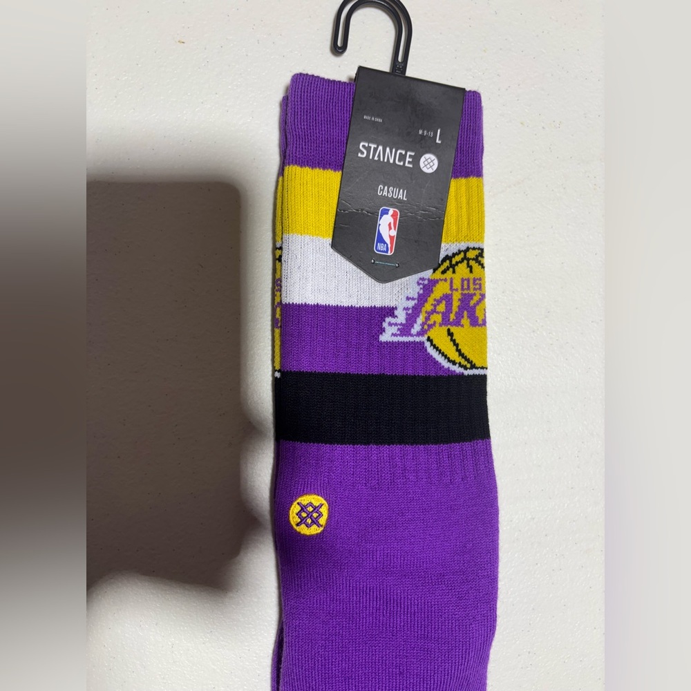 Stance NBA Los Angeles Lakers Purple Socks Large Men 9-13